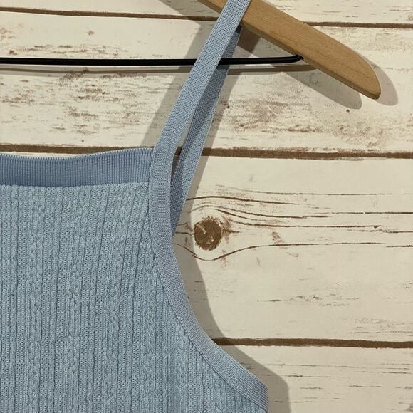 Zara Cable Weave Straight Neck Dress - Blue - Medium - Picture 6 of 9